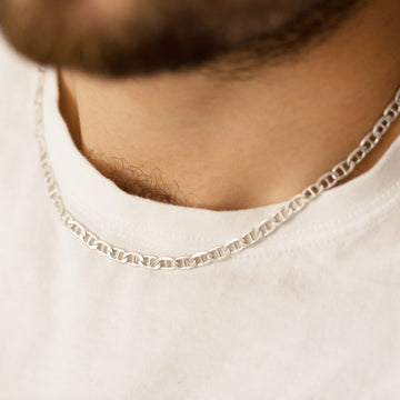 Marine link chain in silver for men