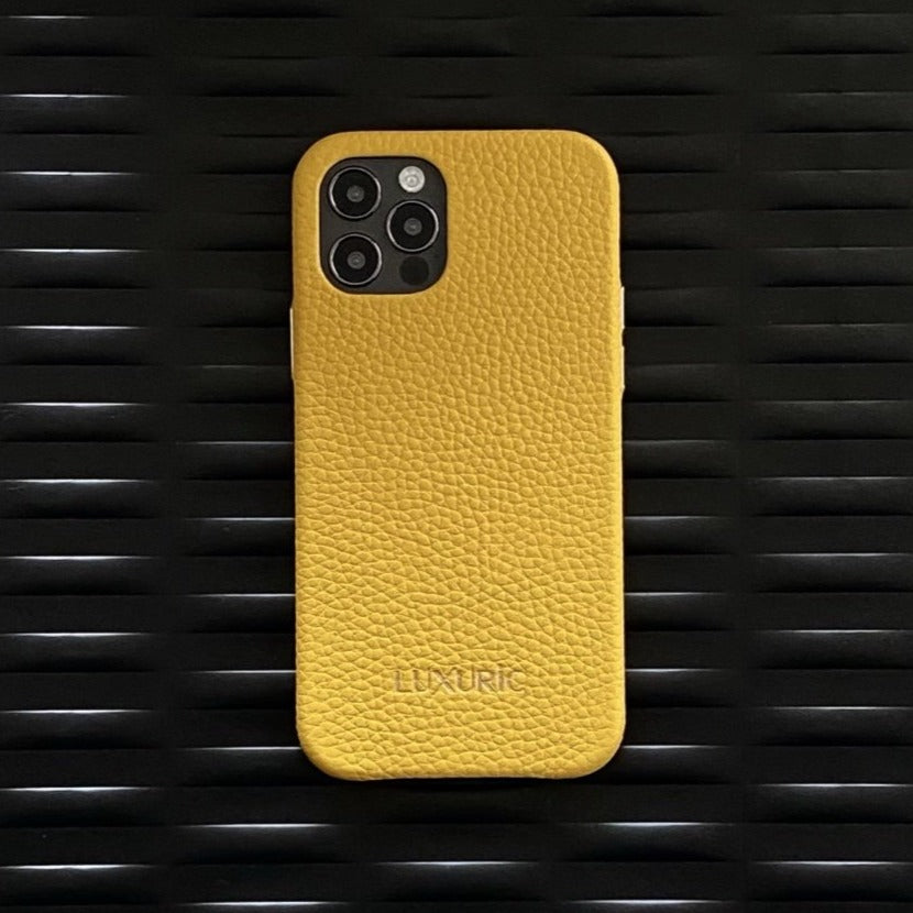 iphone case leather yellow