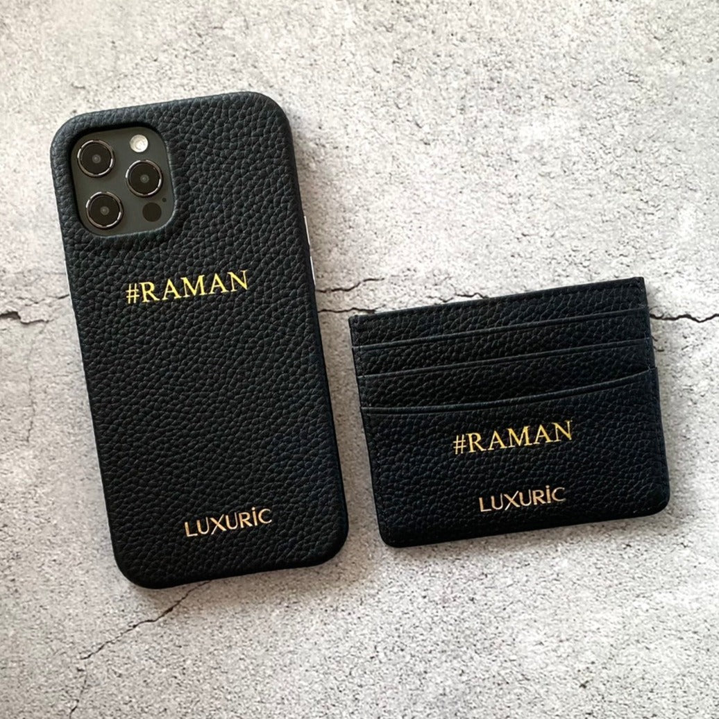 Gift set leather iphone cover and card holder Dubai 