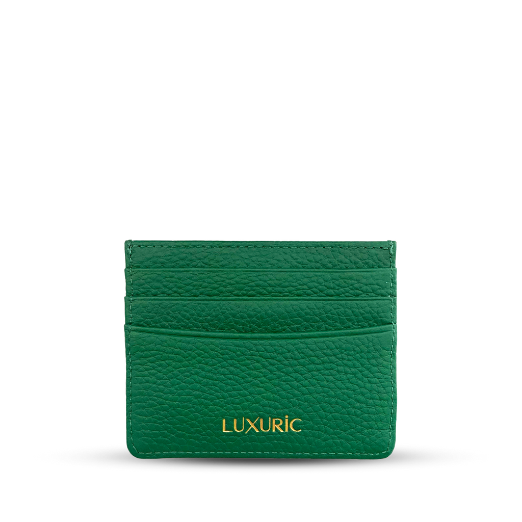 green card holder in leather