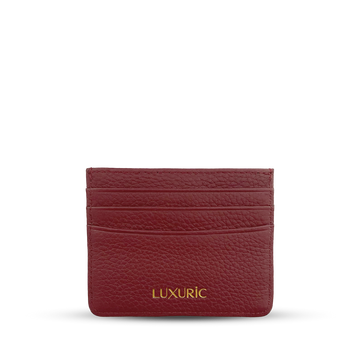 leather card holder maroon color 