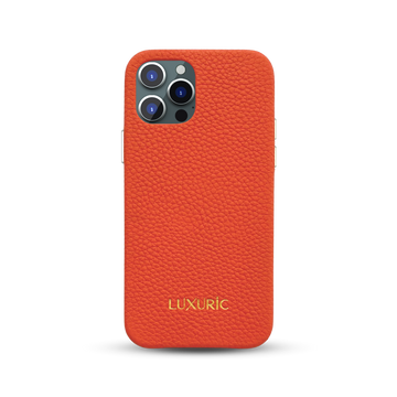 iphone leather case in orange color